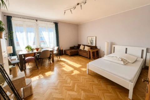 Renovated Spacious Studio Apartment for Rent Near Corvin Promenade – Kisfaludy Street, District VIII, Budapest