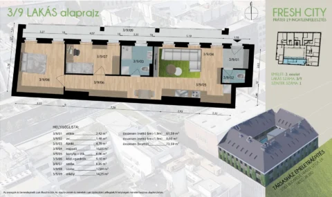 Newly-Build Apartments for Sale near Corvin Quarter – Fress City Project – 3rd floor