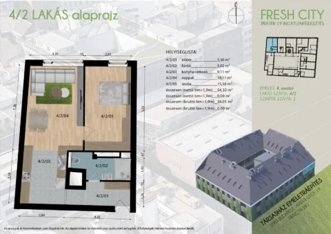 Newly-Build Apartments for Sale near Corvin Quarter – Fresh City Project – 4th floor